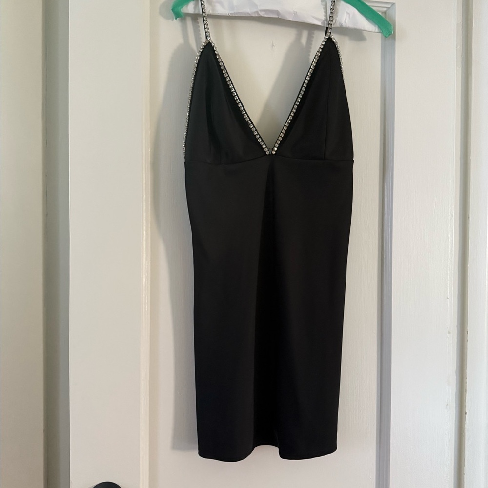 House of Harlow 1960 Black Mini Dress with Silver Accents